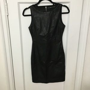Black pleather cocktail dressLAST CALL